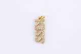 2 pc 18k Gold Micro Pave Kiss Word Charm Lover Girl Charm for Necklace Earring Component-17*21mm P13G16A