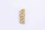 2 pc 18k Gold Micro Pave Kiss Word Charm Lover Girl Charm for Necklace Earring Component-17*21mm P13G16A