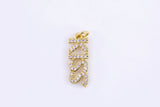 2 pc 18k Gold Micro Pave Kiss Word Charm Lover Girl Charm for Necklace Earring Component-17*21mm P13G16A