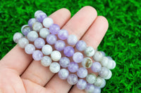 Bracelet Natural Lilac Amethyst Bracelets 8mm Stackable Round Natural Gemstone Crystal Bracelets - Handmade - 7.5" Bracelet Crystal Bracelet