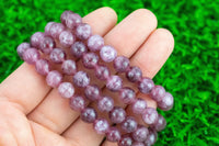 Bracelet Natural Lepidolite Bracelets 8mm Stackable Round Natural Gemstone Crystal Bracelets - Handmade Bracelet Crystal Bracelet