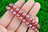 Bracelet Mystic Red Agate Bracelets 8mm Stackable Round Natural Gemstone Crystal Bracelets - Handmade Bracelet Crystal Bracelet