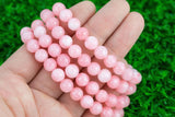 1 Pc Bracelet Light Pink Jade Bracelets 8mm Stackable Round Natural Gemstone Crystal Bracelets - Handmade Bracelet Crystal Bracelet