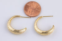 1 pair 18kt Gold Hoop Stud Earring, Earring 22mm