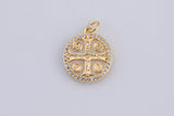 14k Gold Saint Benedict San Benito Cross Religious Catholic Coin Charm Charms Pendant 16mm