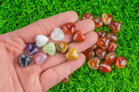 1 Pc Natural Assorted Heart Shaped Healing Stones Gemstone Hearts Healing Stones-15mm- .5 inches Small Heart valentine's day gift