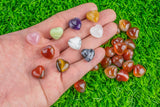 20 Hearts Mixed Random mix gemstone hearts puffy hearts healing chakra stones crystals about 0.5 inches by 0.5 inches Valentine's Day Gift