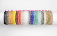 6pcs CUTE Stackable Tiny Petite Crystal Elastic Bracelets. High Quality Elastic. 3mm to 3.5mm