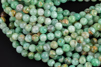 Natural Green Flower Angelite Beads AAA Grade Round - 6mm 8mm 10mm or 12mm - Full 15.5" 15.5 inch strands Smooth Gemstone Beads