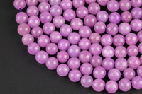 Lepidolite- JADE Smooth Round- 6mm 8mm 10mm 12mm-Full Strand 15.5 inch Strand AAA Quality