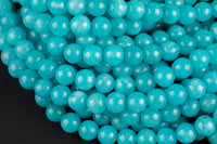 Neon Apatite- JADE Smooth Round- 6mm 8mm 10mm 12mm-Full Strand 15.5 inch Strand AAA Quality