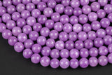 Dark Lepidolite- JADE Smooth Round- 6mm 8mm 10mm 12mm-Full Strand 15.5 inch Strand AAA Quality
