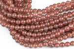 Natural Strawberry Quartz, High Quality in Round, 4mm, 6mm, 8mm, 10mm, 12mm Smooth Gemstone Beads