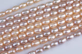 Peach 7x9mm Potato Pearl A Quality Round Freshwater Pearl- 15 inch strand