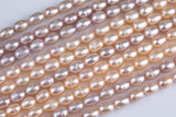 Peach 7x9mm Potato Pearl A Quality Round Freshwater Pearl- 15 inch strand