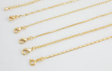 16" 14K DAINTY NECKLACE CHAIN Gold for Layering - Satellite Snake Singapore Ball Oval Rolo Chain 16" 17" 18" w/ 2-3" extender chain