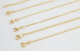 16" 14K DAINTY NECKLACE CHAIN Gold for Layering - Satellite Snake Singapore Ball Oval Rolo Chain 16" 17" 18" w/ 2-3" extender chain