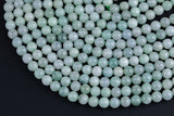 Natural Soft Green Burmese Jade Burma Jade 4mm 6mm 8mm 10mm 12mm Soft Green Pale Polished Round Beads 15.5" Strand Gemstone Beads