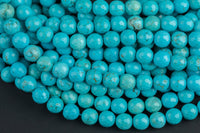 Faceted Turquoise, High Quality in Faceted round, 4mm, 6mm, 8mm, 10mm, 12mm Hand Cut Facets Gemstone Beads