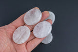 1 Pc Natural Clear Quartz Worry Stone- 35x45mm
