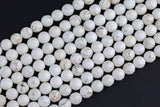 Natural WHITE Turquiose-- Faceted Round--4mm, 6mm, 8mm, 10mm, 12mm -Full Strand 15.5 inch Strand Gemstone Beads