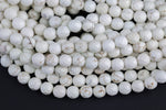 Natural WHITE Turquiose-- Faceted Round--4mm, 6mm, 8mm, 10mm, 12mm -Full Strand 15.5 inch Strand Gemstone Beads