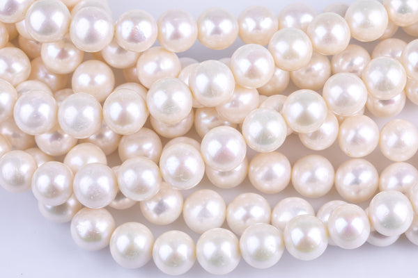 Natural 10-11mm High Quality Round Freshwater Pearl Jumbo Size AA Quality Gemstone Beads- 15 inch per strand