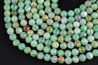 Natural Green Flower Angelite Beads AAA Grade Round - 6mm 8mm 10mm or 12mm - Full 15.5" 15.5 inch strands Smooth Gemstone Beads