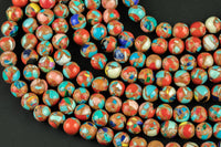 Mosaic Jasper Smooth Round Beads 4mm 6mm 8mm 10mm Aka Snake Skin Jasper Aqua Terra Jasper 15.5" Strand