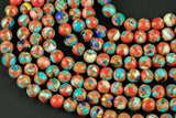 Mosaic Jasper Smooth Round Beads 4mm 6mm 8mm 10mm Aka Snake Skin Jasper Aqua Terra Jasper 15.5" Strand
