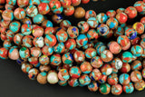 Mosaic Jasper Smooth Round Beads 4mm 6mm 8mm 10mm Aka Snake Skin Jasper Aqua Terra Jasper 15.5" Strand