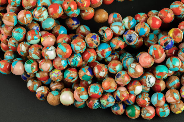 Mosaic Jasper Smooth Round Beads 4mm 6mm 8mm 10mm Aka Snake Skin Jasper Aqua Terra Jasper 15.5" Strand