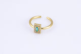 Minimalist Emerald Ring, Dainty Gold Ring, Stacking Ring, Emerald Ring, Open Heart Ring, Heart Rings, Emerald Ring, Gift for her woman