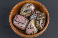 Natural Rhodonite Jasper Tumbled Nuggets- 100 grams-3.5 ounces - .5 inch-1.5 inch Size- Roughly 7 pcs per bag