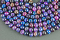 Natural multi tiger eye. 4mm 6mm 8mm 10mm 12mm round bead . blue purple multi color tiger eye bead . Great quality full strand 15.5