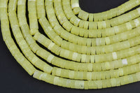 Natural Olive Jade Heishi Discs Beads 2x4mm 3x6mm 15.5" Strand