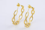 2 pcs Gold Hoop Earring PaperClip Hoop Earring 14K Gold Statement Jewelry for Teen Women Girl-35mm