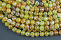 Olive Green Calcite Round Beads 4mm 6mm 8mm 10mm 12mm 15.5" Strand