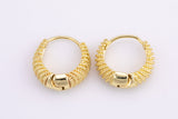 2 pcs Gold Hoop Earring Tear Style Hoop Earring 14K Gold Statement Jewelry for Teen Women Girl-18mm