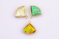 Opalescent Opal Charms- Fan Shaped and 18mm- 2 Pieces per order