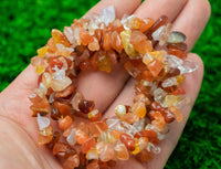 Carnelian Bracelet Stretchy String Bracelet Natural Gemstone Chips Bracelets Pre-charged Handmade Jewelry