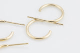 Gold Filled Stud Hoop Earing- 14/20 Gold Filled- Made in USA - 2 pieces per order- 1 pairs