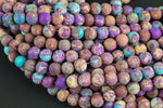 Natural Purple AFRICAN Sea Sediment Jasper Matte round sizes, 4mm, 6mm, 8mm, 10mm, 12mm- Full 15.5 Inch Strand- Wholesale Price