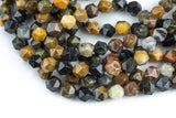 Natural Petrified Wood- Hexagon Shape- Grade A High Quality- 8mm and 10mm- Full Strand 16" AAA Quality Gemstone Beads