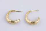 1 pair 18kt Gold Hoop Stud Earring, Earring 22mm