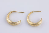 1 pair 18kt Gold Hoop Stud Earring, Earring 22mm