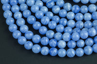 Blue Banded Sea Sediment Jasper smooth round sizes, 4mm, 6mm, 8mm, 10mm, 12mm- Full 15.5 Inch Strand- Wholesale Price Smooth