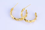 1 pairs 18kt Gold Hoop Stud Wire Earring, Earring 26mm