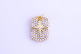 1 pc Dainty STARBURST Bar Pendant- 18k Gold CZ North Star Charm, Textured Bar, Celestial Pendant, Micro Pave Charm- 10x16mm