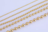 16" 14K DAINTY NECKLACE CHAIN Gold for Layering -Ball Chain 16" w/ 2.5" extender chain